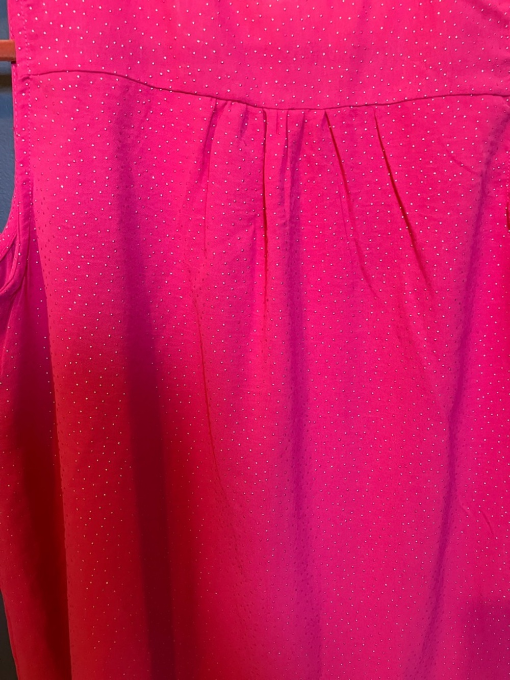 Notations Pink V Neck Top L Petite Silver Accents - Picture 5 of 5